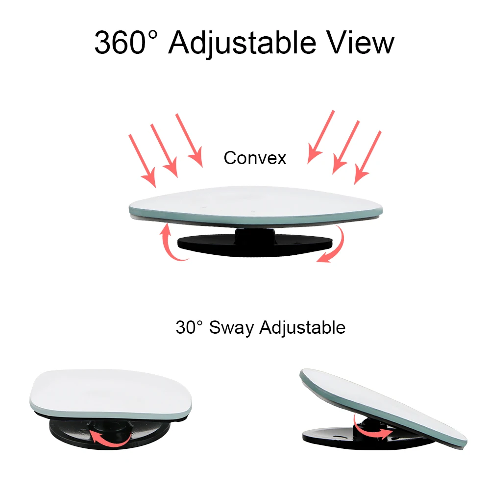 2 шт. зеркало заднего вида Регулируемый 360 градусов Безрамное Широкий формат