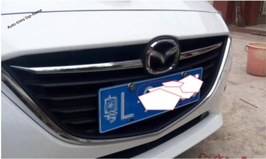 Yimaautoпланки переоборудование экстерьера комплект подходит для Mazda 3 ABS Хром Передняя гоночная решетка гриль полоса крышка отделка
