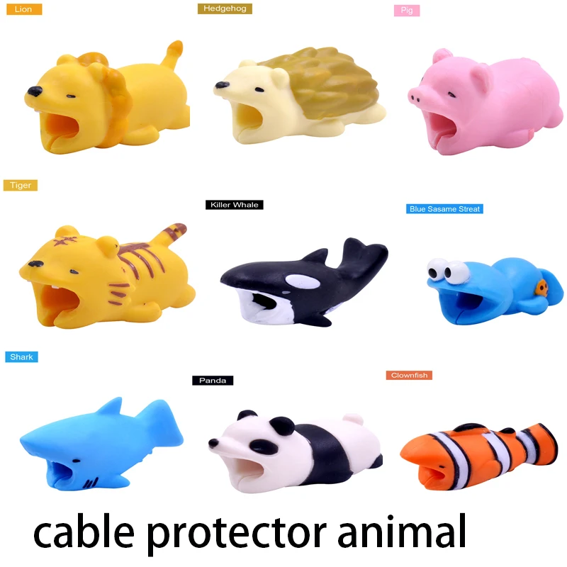 Usb кабель для наушников защита от укусов животных милый мультяшный чехол