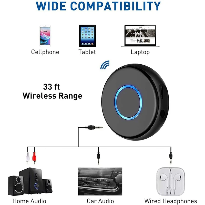 Автомобильный аудиоприемник Bluetooth беспроводной аудиоадаптер с RCA AUX 3 5 мм для