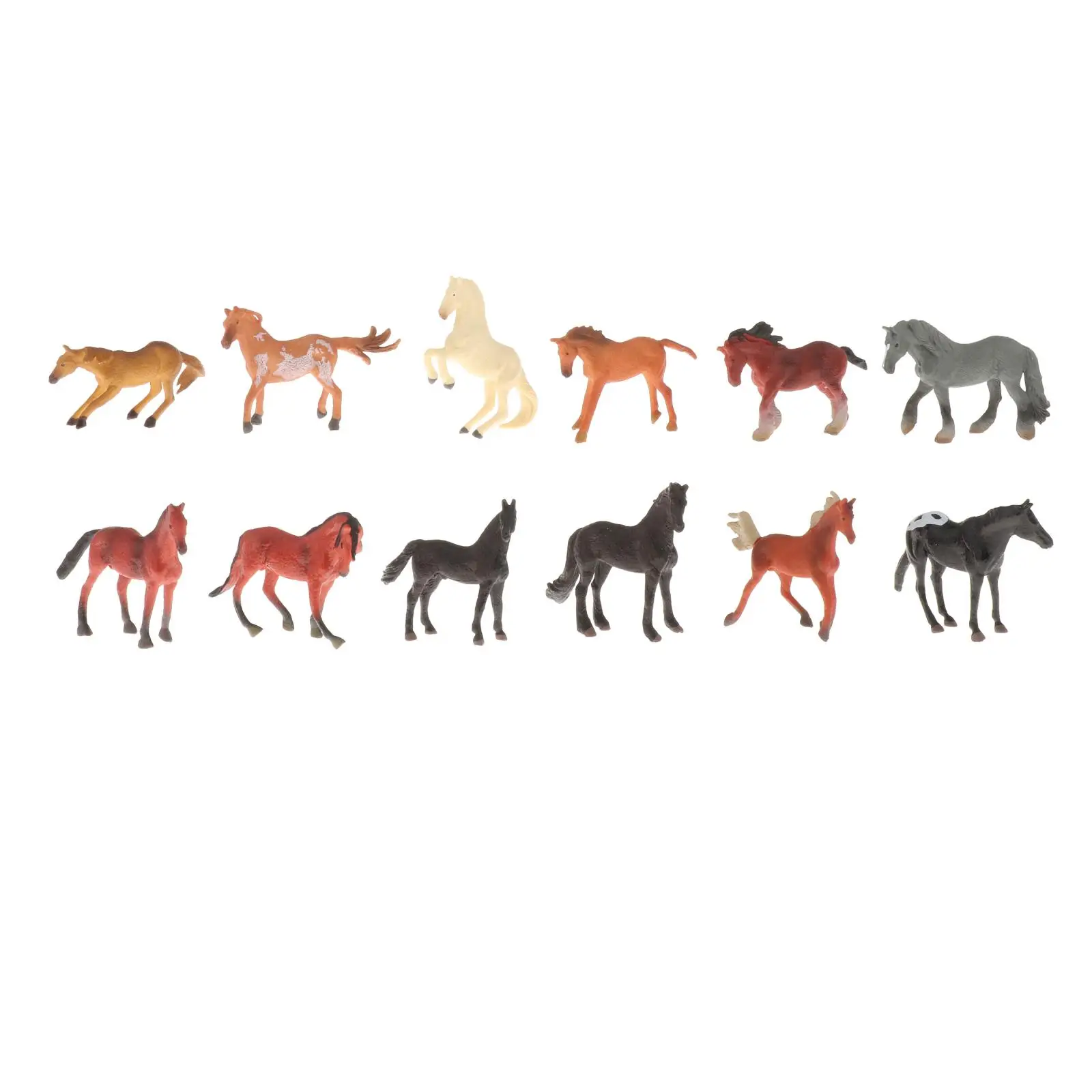 

12 Pcs Lifelike Farm Animals Figure Miniature Horse Figurines Kids Early Educational Toys
