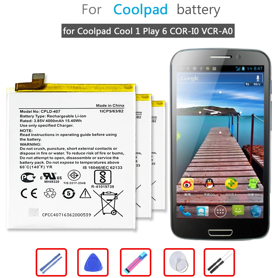

Аккумулятор на 4000 мА · ч для смартфона Coolpad Cool 1 Cool1 Play 6