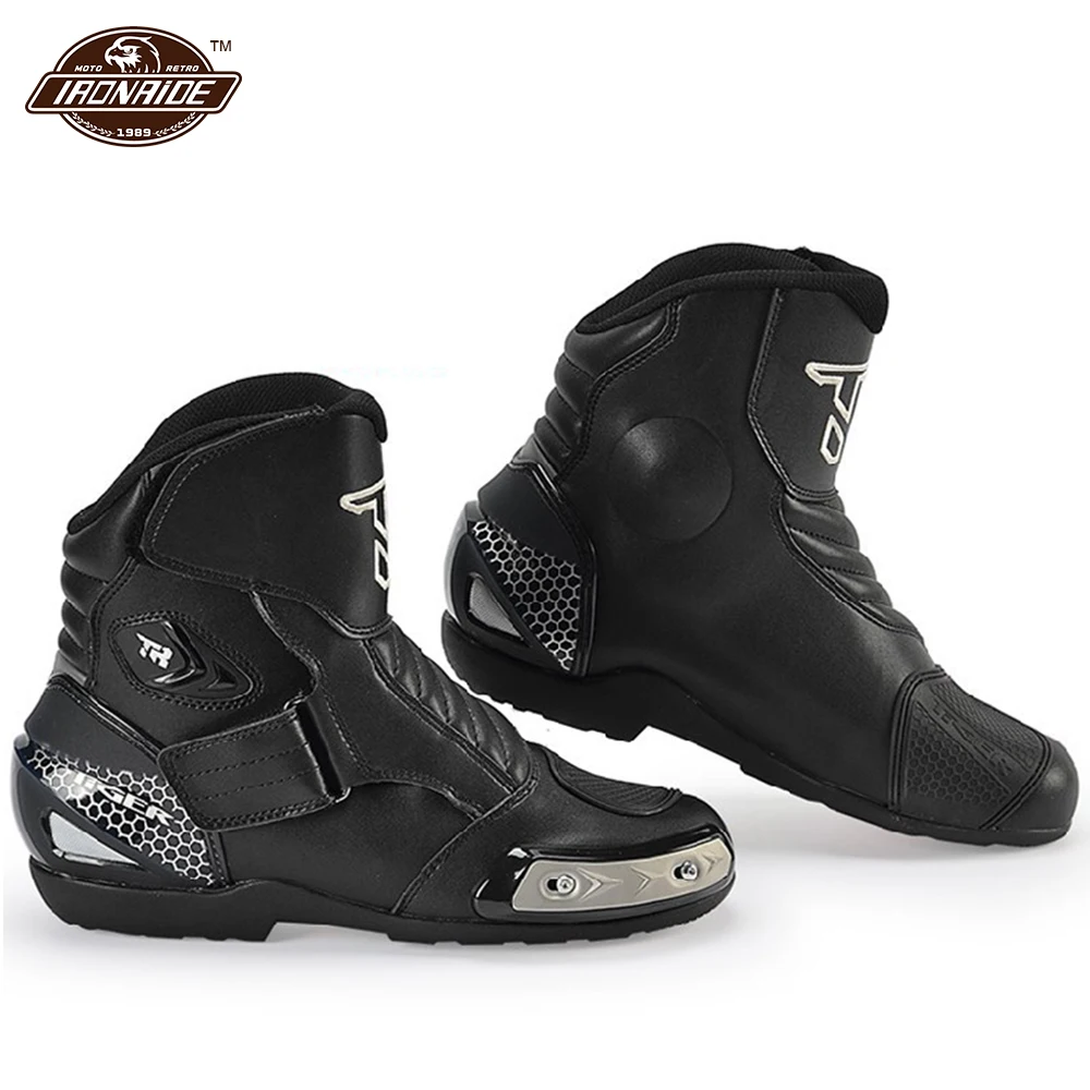 

NEW Black Motorcycle Boots Men Women Motocross Riding Racing Boots Wear-resistant Motocross Shoes Moto Botas Protective Shoes