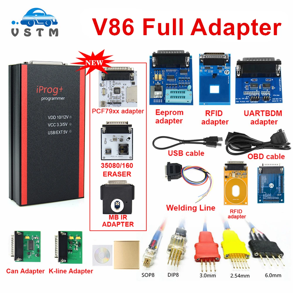 Программатор iProg Pro V86 с полными адаптерами дополнительный адаптер для зонда PCF79XX