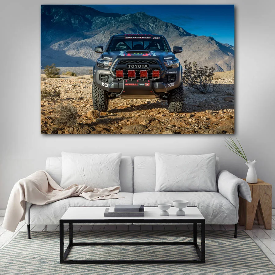 Постеры и принты Toyota Tacoma TRD Pro обои с изображением гоночного грузовика холст