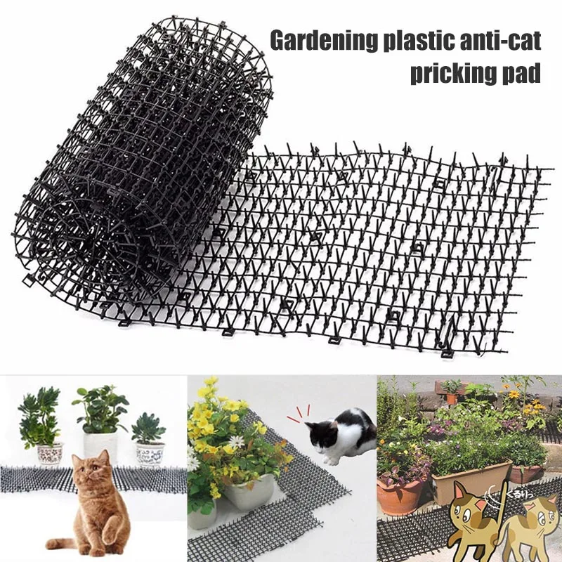 

2M Garden Cat Mat Anti-cat Prickle Strips Plastic Thorn Prevent Cat Mat No Hurt to Pets Keep Cat Away Pet Protection Netting