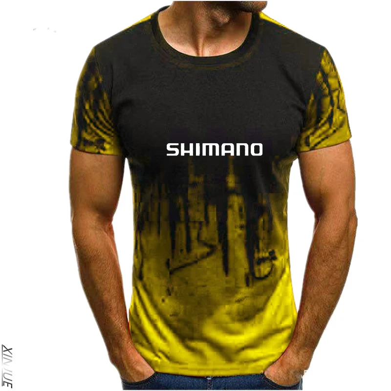 

SHIMANO Fishing Summer Personality Print Custom Fashion Round Collar Comfortable Short Sleeve Casual Tops Leisure Sports T-Shirt