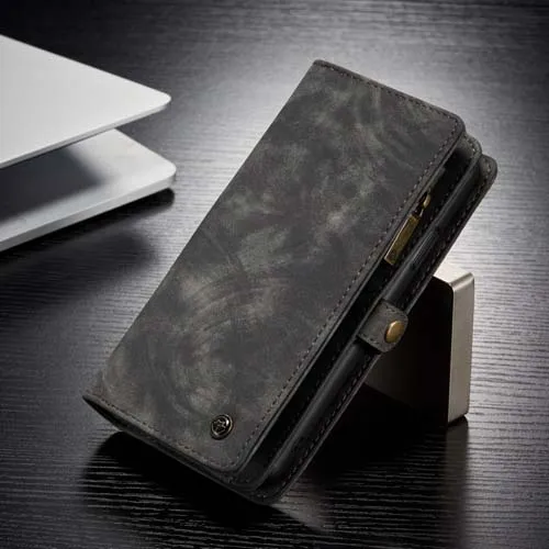 Для iPhone 11 6,1 дюймов Сумка для телефона CASEME из натуральной кожи многофункциональный кошелек на молнии чехол для iPhone 11 Pro Max 6,5 Fundas - Цвет: Black