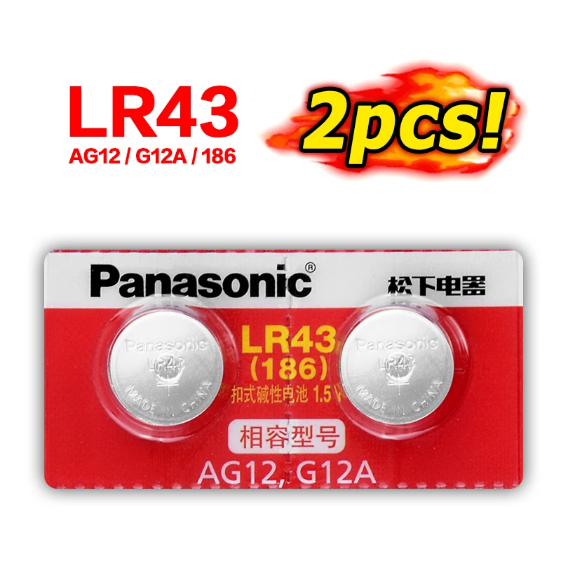 2 шт./лот батарея Panasonic AG12 LR1144 LR43 батарейки для монет 1 5 В часов игрушки 0% Hg часы