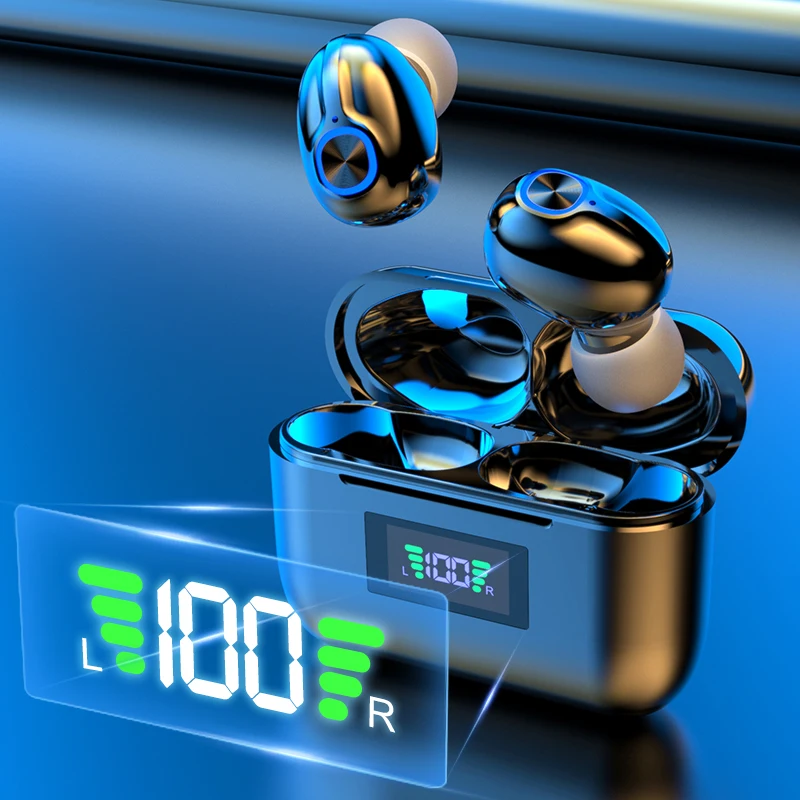 

Bluetooth Wireless Headphones with Type-C Support Charging Case Hi Fi Waterproof Sports Earphones key Control Headsets Earbuds