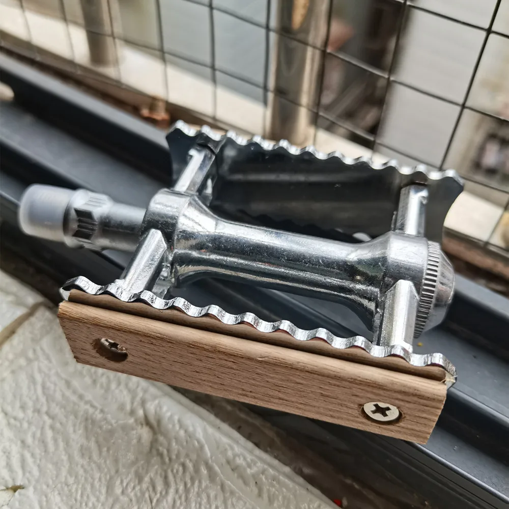 Ультралегкие ретро-велосипедные педали из дерева и алюминиевого сплава, складывающиеся, с подшипником, антискользящие, для BMX и дорожного велосипеда.