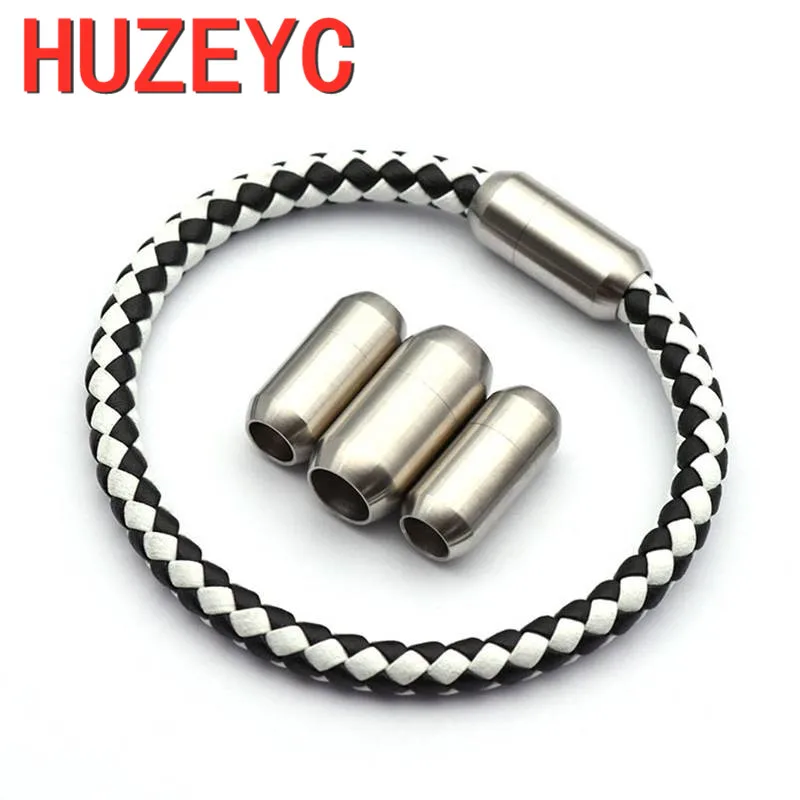 10pcs/Lot Wholesale 6MM Stainless Steel Solid Magnetic Clasps Leather Cord Bracelet Magnet Buckle DIY Jewelry Making Accessories