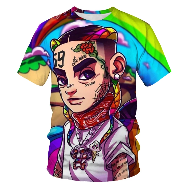 

2021 Summer Men's 3D Printing Classic Animation Role O-Collar T-shirt New Fashion Joker Sports Short Shirt XXS-6XL