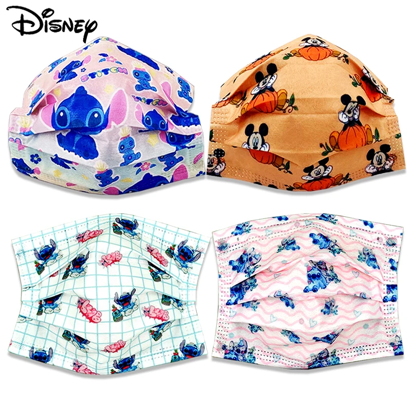 

Disposable Adult Children Parent-child Mask Blue Pink Stitch Pumpkin Cartoon Outdoor Anonymous Mask Breathable Unisex Face Cover