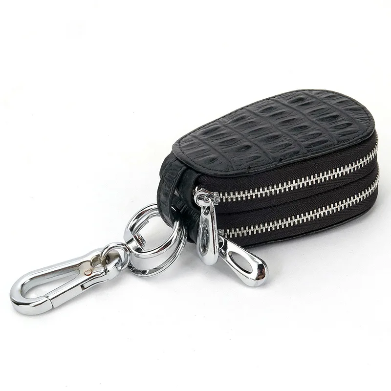 New Women Crocodile Pattern Key Wallets Leather Double Layer Zipper Multifunctional Male Car Key Case wallet bag