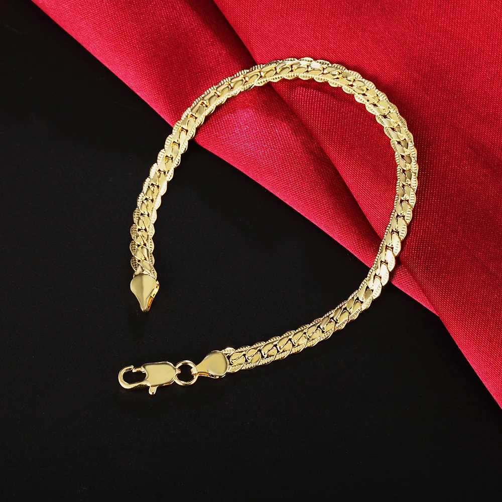 

fashion Gold color Silver color 5MM Men Jewelry charm women lady chain Bracelets free shipping wedding party gifts H199