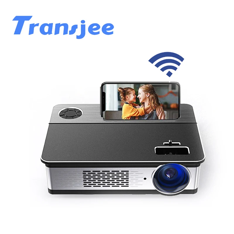 Портативный проектор TRANSJEE 1080p поддержка 4K Full HD 3d кино Android светодиодный с Wi Fi 1920x1080