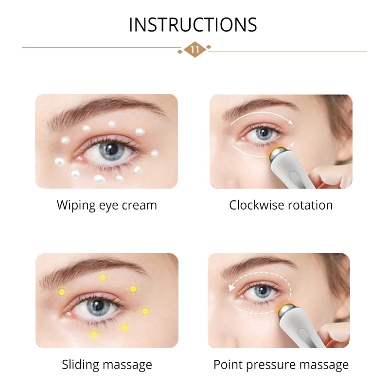Электрическое мини устройство для массажа глаз ручка лица вибрация тонкое лицо