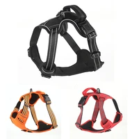 1 5m rope reflective outdoor training pet dog harness breathable mesh dog harness vest soft adjustable safety harness for pet