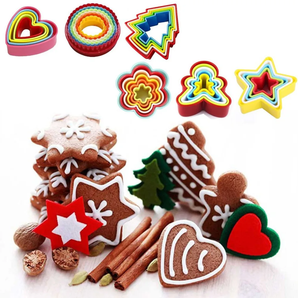 Различные формы помадка торт выпечка печенья Плунжер резак декор звезды