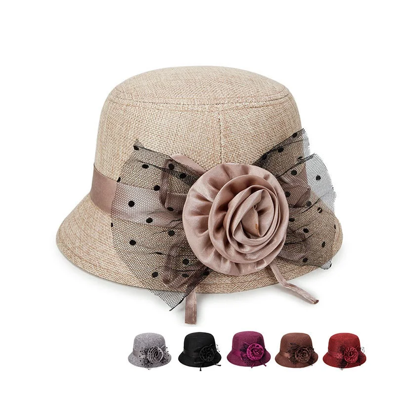 

Women's Hat Bucket Caps 4 Season Fedoras Sun Hats UV Protection Panama Fashion Women Fedoras Caps