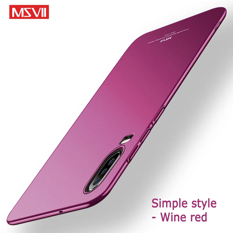 Simple Wine red P30 Pro Чехол MSVII тонкий матовый чехол для huawei P30 Lite Pro Чехол P 30 Plus Жесткий PC чехол для huawei P20 Lite P 20 Pro Чехол для телефона - Цвет: Simple Wine red