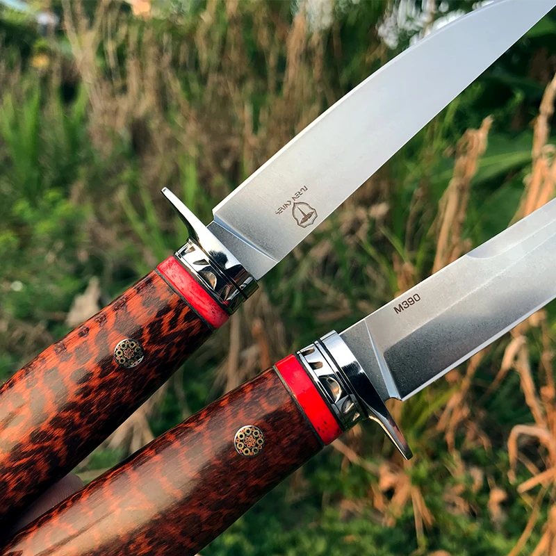 TURENZ M390 стальной рыболовный нож с фиксированным лезвием и футляром ручка из