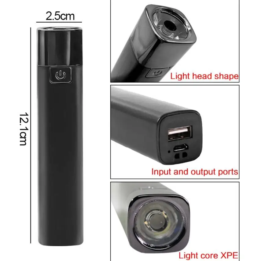 

New XPE LED Flashlight Mini Strong Light Penlight Portable Pen Torch Lamp USB outdoor travel hunting lighting flashlight