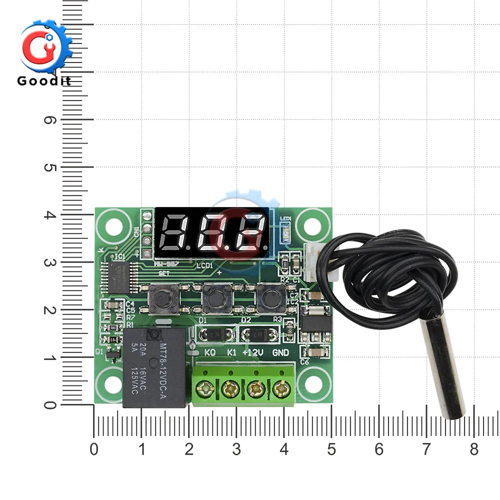 W1209 DC 12V температура отопления охлаждения Термостат Регулятор температуры