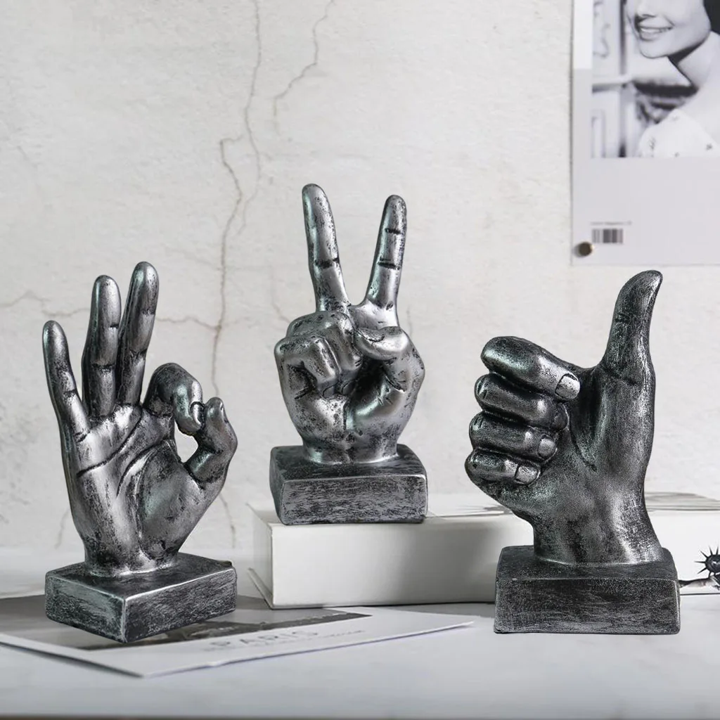 

Chic Hand Gesture Sculpture Ornament Figurine Statue Shelf Tabletop Artwork