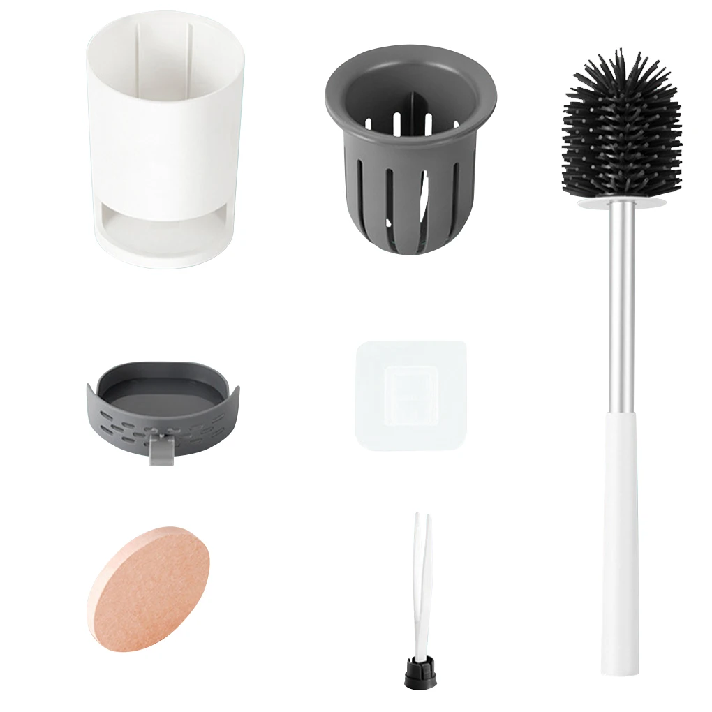 

Cleaning Tools Wall mounted Toilet Brush Set Detachable Soft brush Bathroom Toilet Cleaning Tool Set Closet Bowl Brush Kit