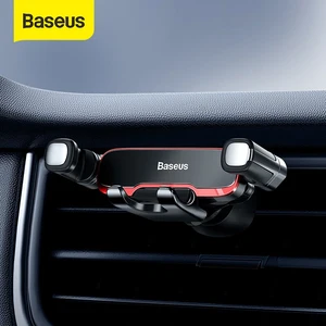 baseus car phone holder for car air vent mount cell phone support phone holder stand for iphone samsung metal gravity phone hold free global shipping