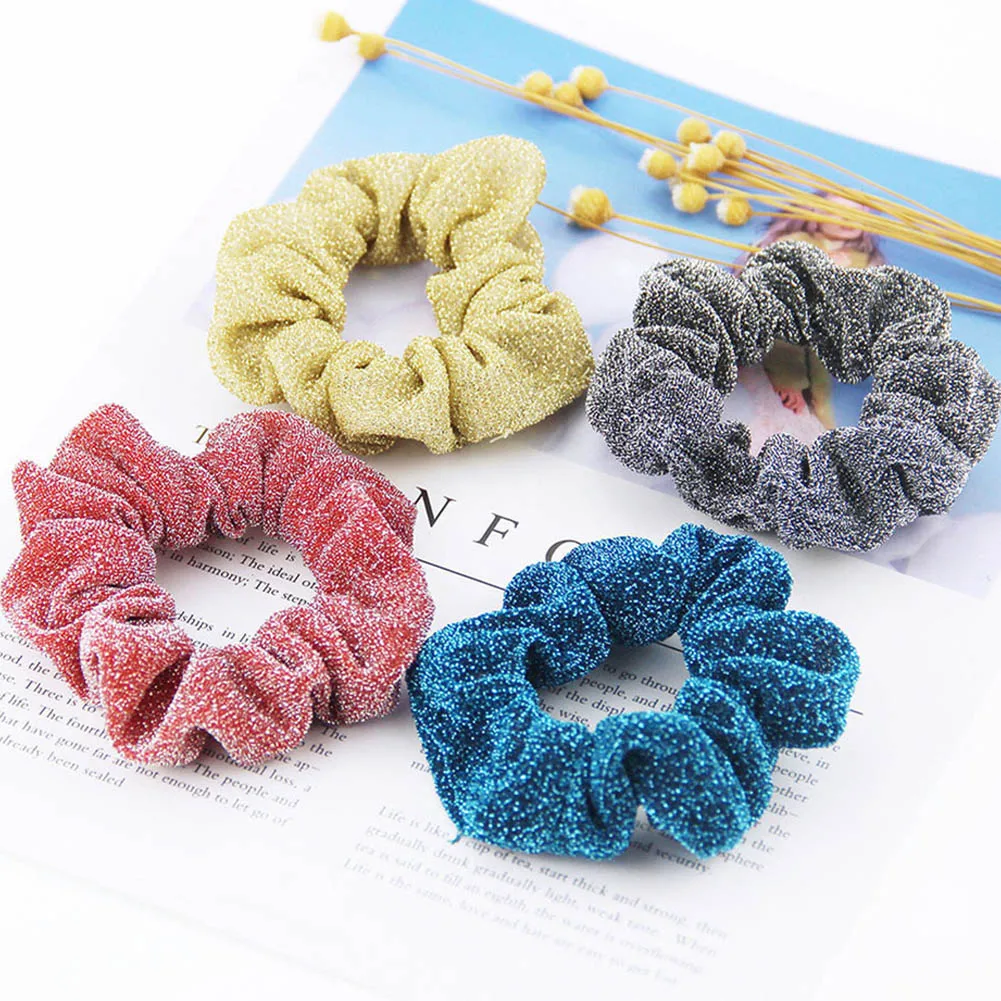 Блестящие блестящие кольца для волос девочек держатель конского хвоста