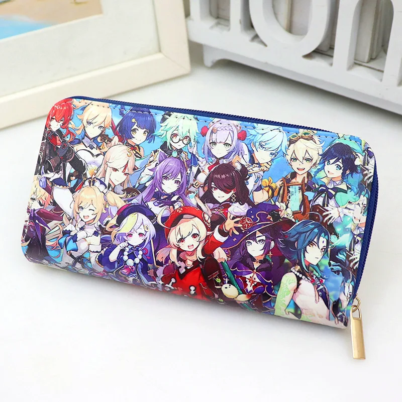 

Anime Game Genshin Impact PU Purse My Hero Academia Portable Cosplay Wallet Cartoon Bag Zipper Prop Kawaii Gift