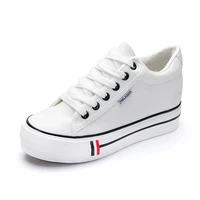2020 new canvas shoes womens low top classic inner increase womens casual white shoes light and comfortable student shoes