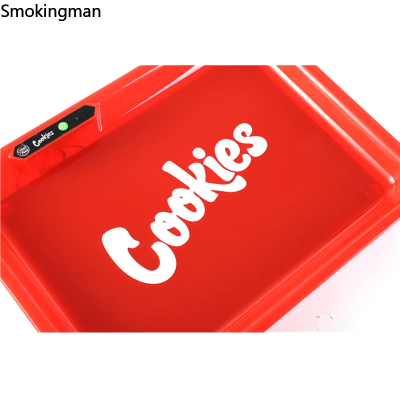 

Cigarette Rolling Tray Illuminated Cookies Glow Trays Square LED Smoking Accessories with Handbag Portable Rechargeable Men Gift