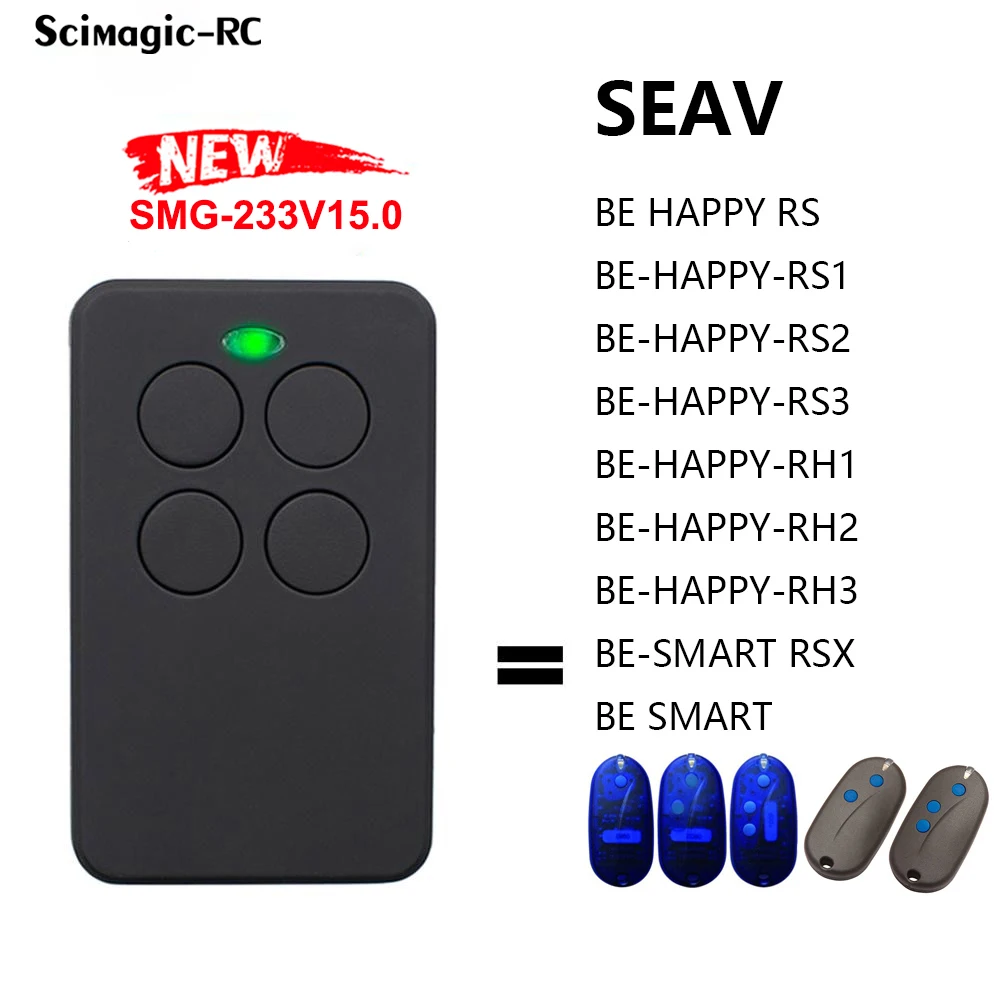 

SEAV BE HAPPY RS1 / RS2 / RS3 New remote control transmitter 433,92MHz Rolling code SEAV garage remote command key fob 433mhz
