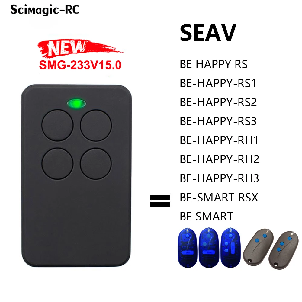 

Новый пульт дистанционного управления для гаражных дверей SEAV BE HAPPY RS1/RS2/RS3, 433,92 МГц, Открыватель ворот, управление, передатчик непрерывного к...