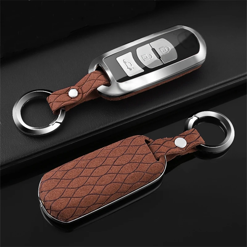 

Suede Leather Zinc alloy full cover car key case For Mazda 2 mazda 3 mazda 5 mazda 6 CX-3 CX-4 CX-5 CX-7 CX-9 Atenza Axela MX5