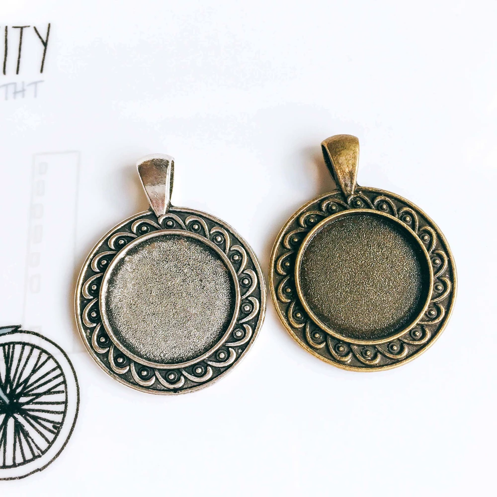 20 мм античный бронзовый серебристый цвет стеклянные заготовки под кабошон