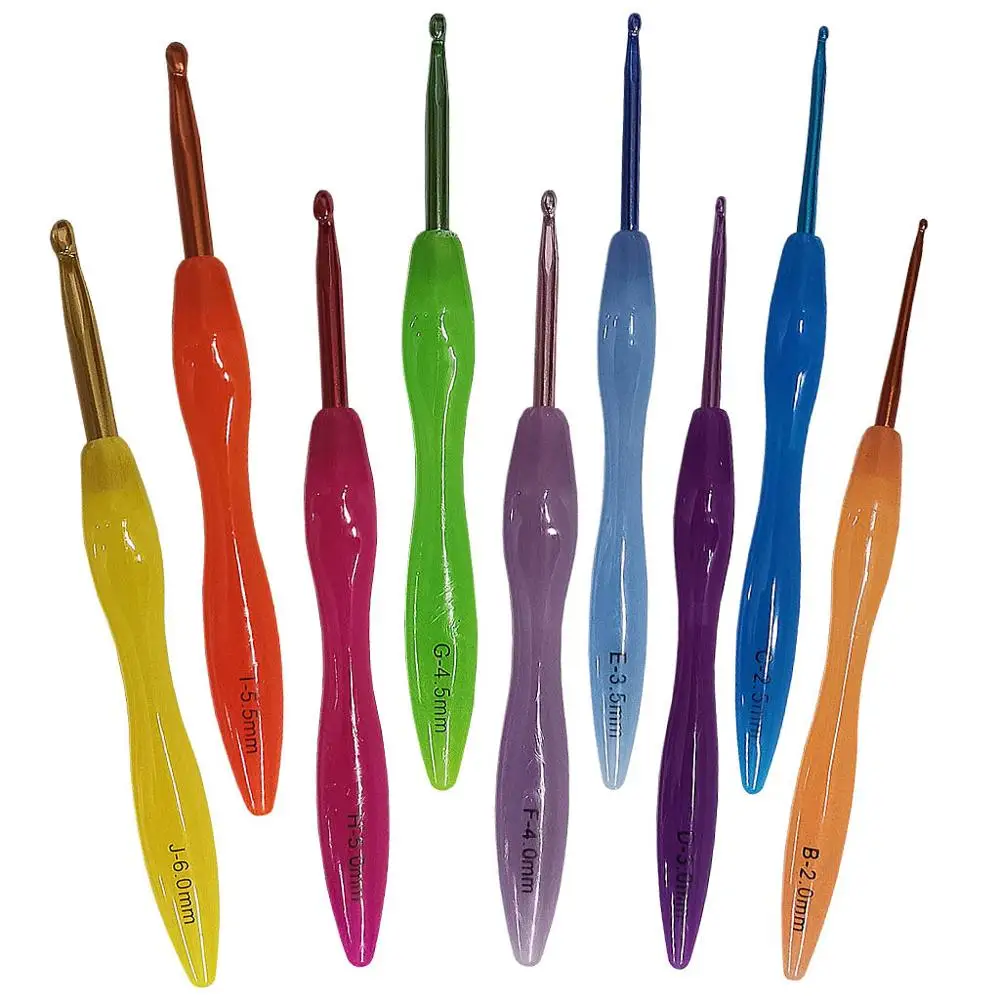 Цветные Алюминиевые крючки для вязания набор шитья инструменты и аксессуары
