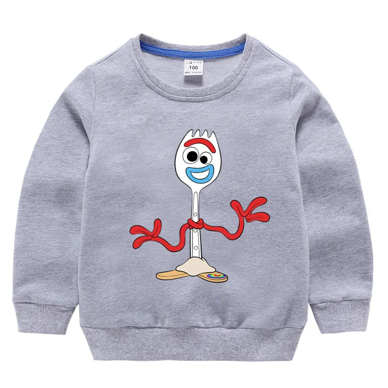 Детские хлопковые толстовки с капюшоном принтом форки хлопковый пуловер для