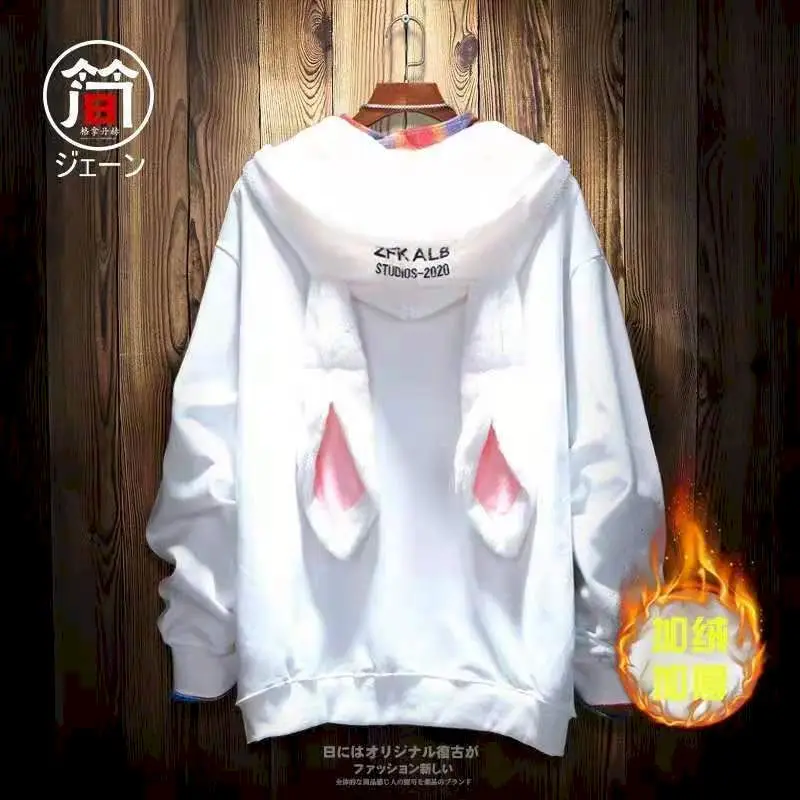 

Симпатичные детские толстовки Мужское пальто с капюшоном с Вышивкой Букв плюс бархатная зимняя одежда для ленивых пар Женские кавайные толстовки