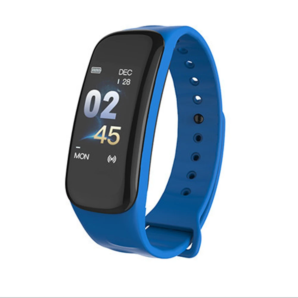 C1plus цветной экран Цифровые Часы светодиодный силиконовый браслет для мужчин