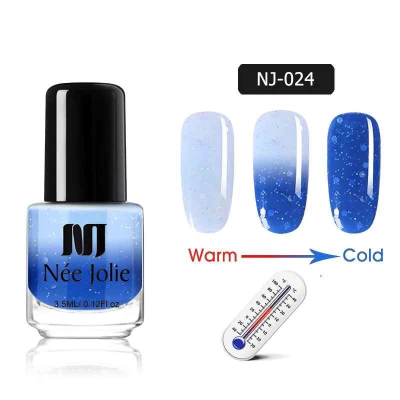 3.5ml - NJ-024 NEE JOLIE 3,5 мл температурный меняющий цвет термальный лак для ногтей блестящий эффект Быстросохнущий маникюрный лак градиентный лак для ногтей - Цвет: 3.5ml - NJ-024