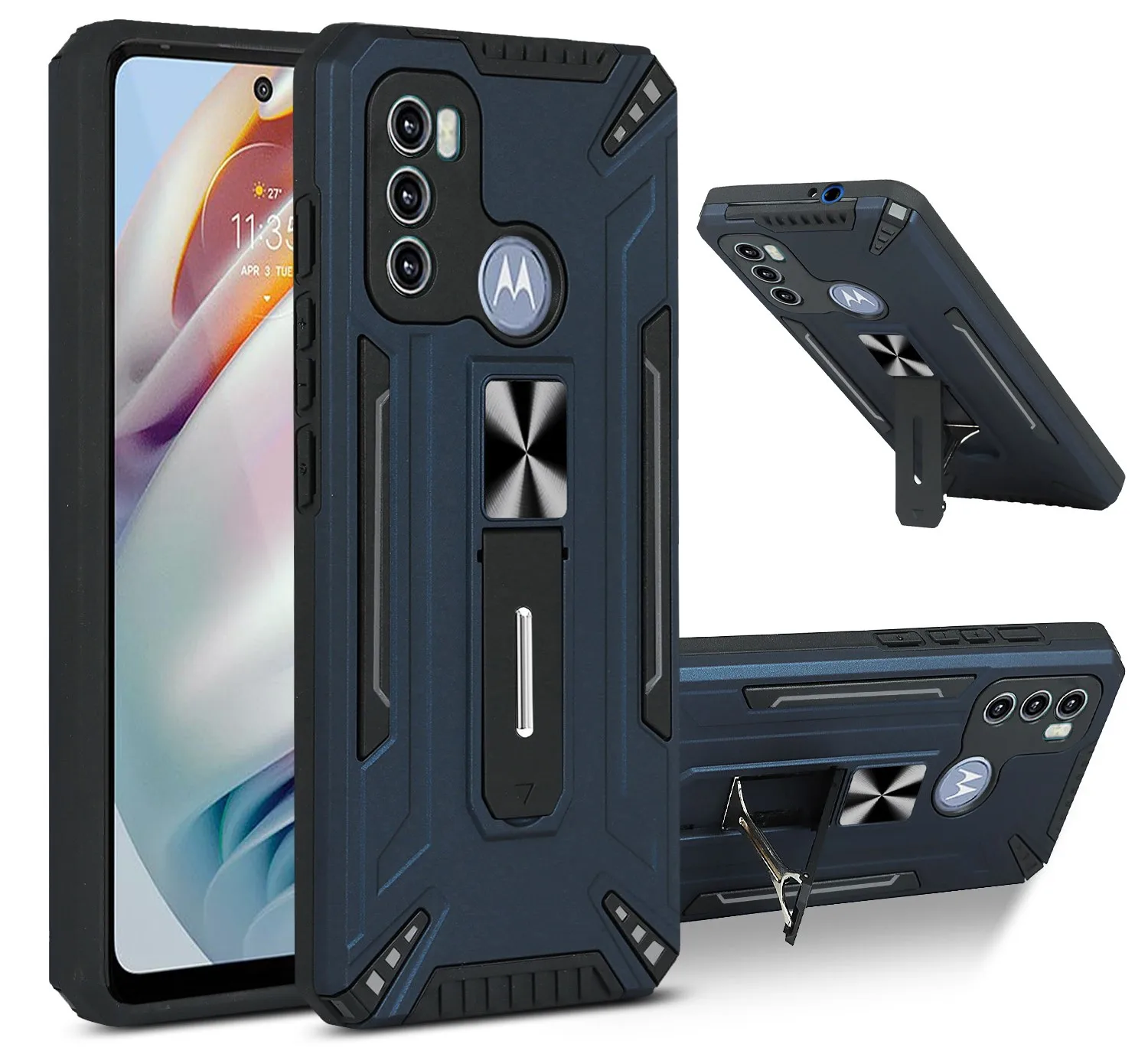 

Armor Bracket Phone Case For Motorola G60 G100 G10 G20 G30 G Play 2021 Stylus 4G G40 Fusion G50 5G Anti-fall Protect Back Cover