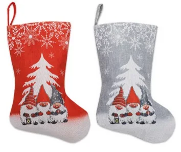 

Рождественские чулки, новогодние подвесные украшения, дерево, снеговик, Санта, печатные подарки, многоразовая фотография