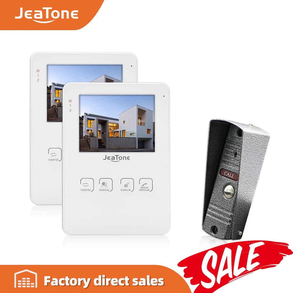Проводной ЖК-монитор JeaTone с сенсорным экраном 4 дюйма видеодомофон домофон
