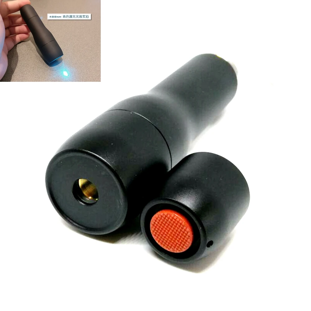 

Focusable Waterproof 488nm cyan-Blue Dot Ray Portable Laser Pointer Presentation Torch Diving