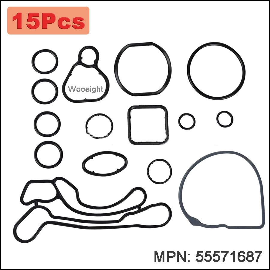Wooeight 15 шт./компл. прокладка масляного радиатора двигателя уплотнение полный